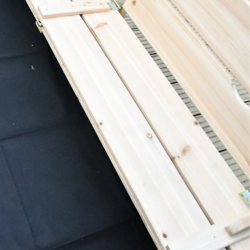 Голям Детски Пясъчник с Пейки и Сгъваем Капак GINGER HOME 157x157x21см, Дървен