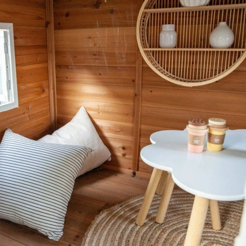 Голяма Детска Къща GINGER HOME с Пясъчник и Пързалка, за Игра на Открито в Двора и Градината, Дървена, 258х271.5х291 см.