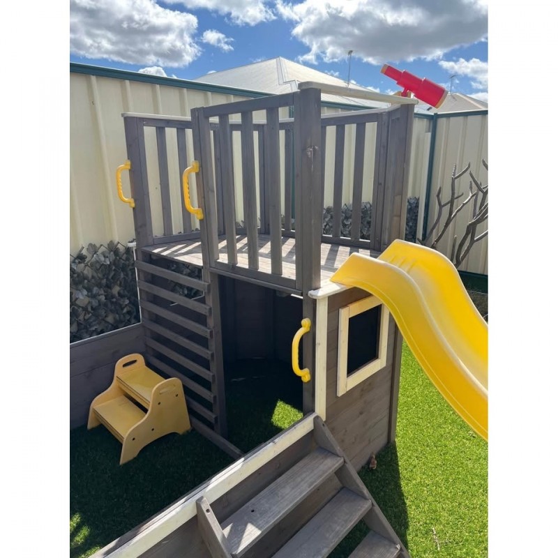 Детска Дървена Катерушка Пиратски Кораб с Пързалка и Пясъчник GINGER HOME – За Двор и Градина, 310×320×180 см