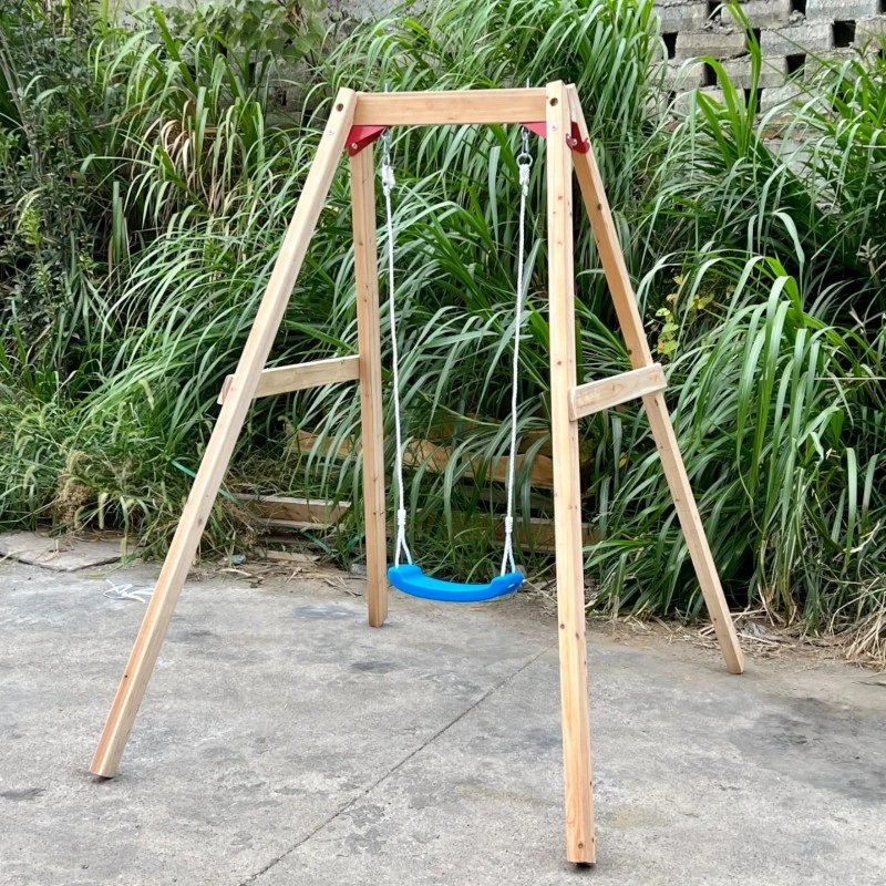 Детска Дървена Люлка GINGER HOME, 156x200x201 см, Безопасна Игра на Открито