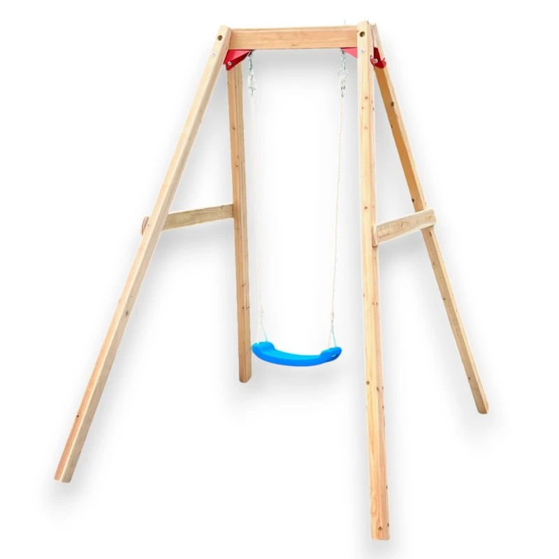 Детска Дървена Люлка GINGER HOME, 156x200x201 см, Безопасна Игра на Открито