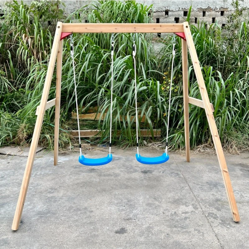 Детска Дървена Люлка GINGER HOME за Градина, Двойна, 225x200x201 см