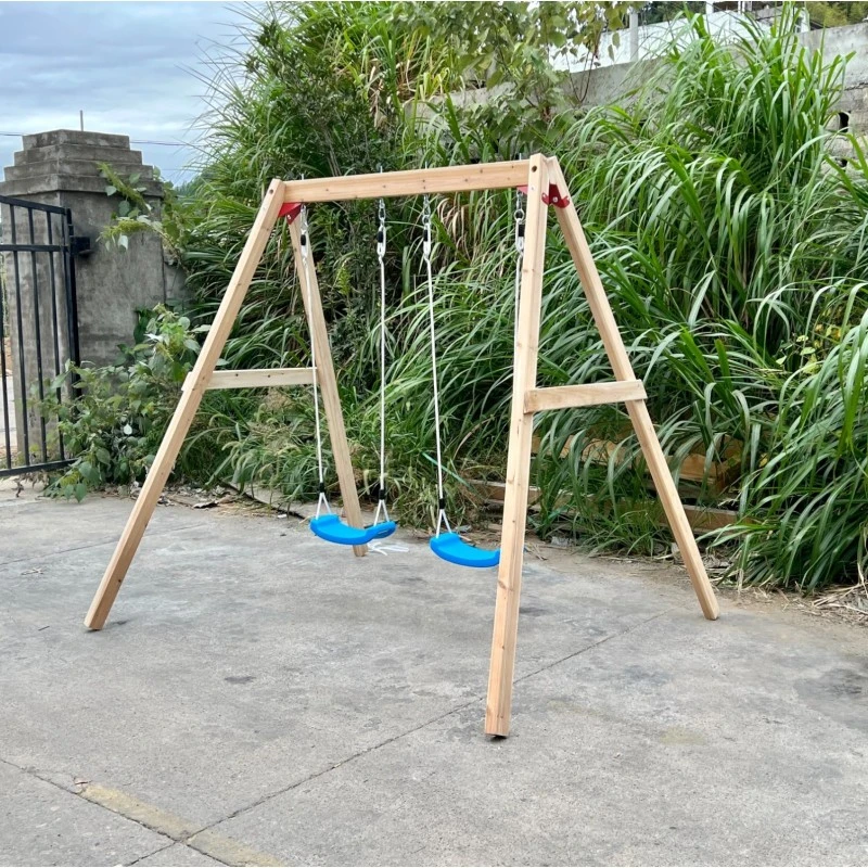 Детска Дървена Люлка GINGER HOME за Градина, Двойна, 225x200x201 см