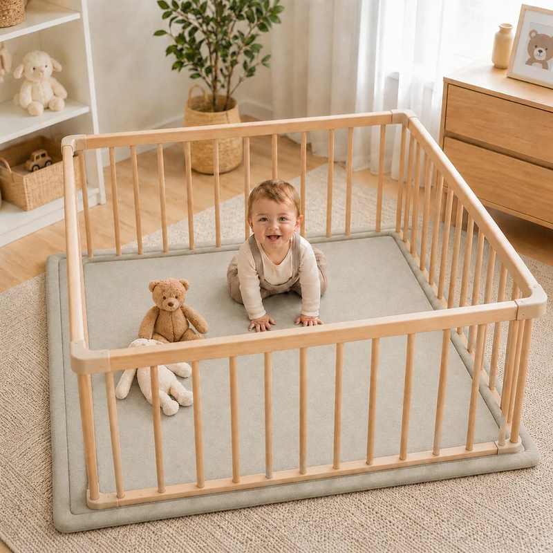 Детски Мемори Килим GINGER HOME LOLLA, 150 × 200 см, 3,5 см Дебелина, Кадифено Мек Водоустойчив Горен Слой, Мемори Пяна, Противохлъзгаща Основа, Сив