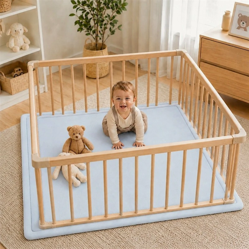Детски Мемори Килим GINGER HOME LOLLA, 150x200 см, 3,5 см Дебелина, Кадифено Мек Водоустойчив Горен Слой, Мемори Пяна, Противохлъзгаща Основа, Син