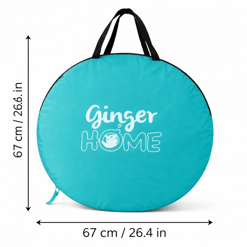 Детска Палатка за Игра Pop-Up GINGER HOME, Кръгла, с UV Защита 50+ – Лека и Сгъваема, за Плаж и Градина, 150×150×90 см