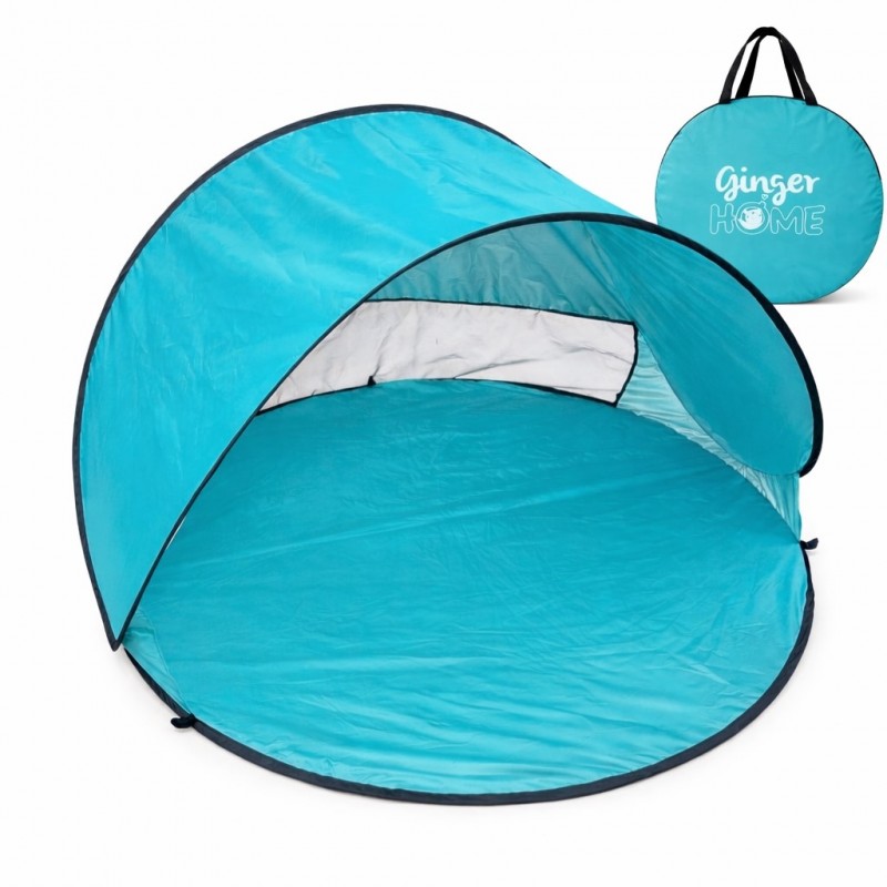 Детска Палатка за Игра Pop-Up GINGER HOME, Кръгла, с UV Защита 50+ – Лека и Сгъваема, за Плаж и Градина, 150×150×90 см