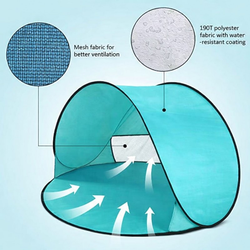 Детска Палатка за Игра Pop-Up GINGER HOME, Кръгла, с UV Защита 50+ – Лека и Сгъваема, за Плаж и Градина, 150×150×90 см