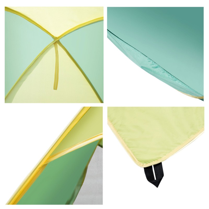 Детска Палатка за Игра Pop-Up GINGER HOME с UV Защита 50+ – Правоъгълна, Лека и Сгъваема, за Плаж и Градина, Зелена, 165×150×110 см