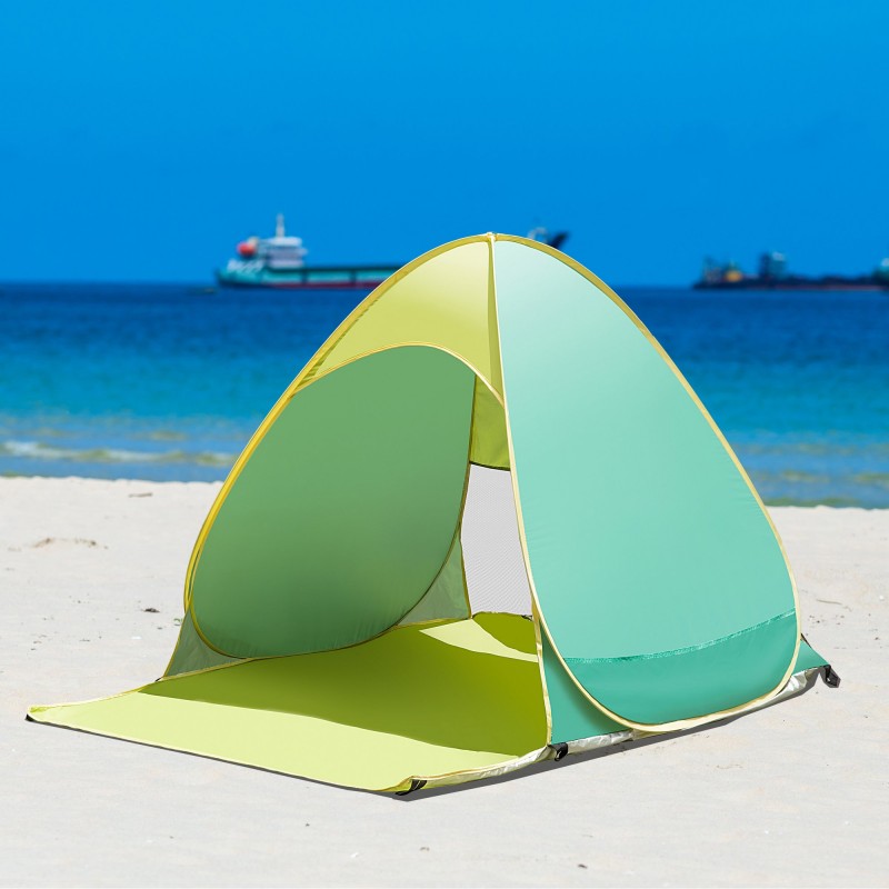 Детска Палатка за Игра Pop-Up GINGER HOME с UV Защита 50+ – Правоъгълна, Лека и Сгъваема, за Плаж и Градина, Зелена, 165×150×110 см