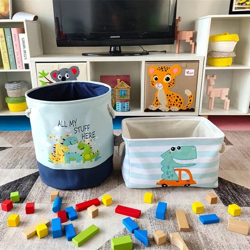 Кош за Играчки, Дрехи, Пране, Сгъваем, с Удобни Дръжки, за Детска стая, Спалня, Дневна - DINO