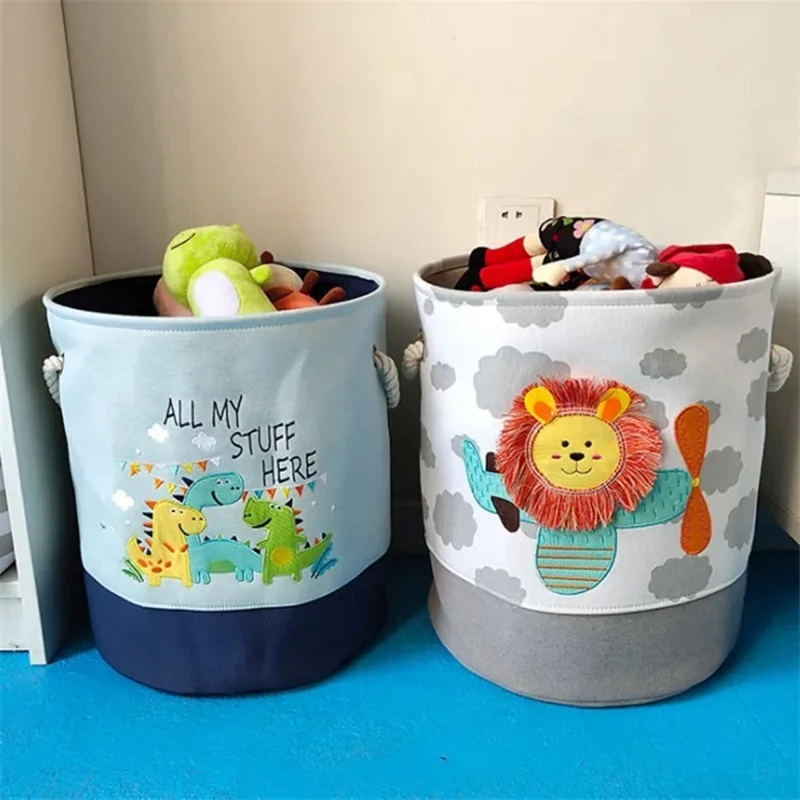 Кош за Играчки, Дрехи, Пране, Сгъваем, с Удобни Дръжки, за Детска стая, Спалня, Дневна - DINO