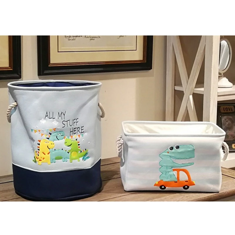 Кош за Играчки, Дрехи, Пране, Сгъваем, с Удобни Дръжки, за Детска стая, Спалня, Дневна - DINO