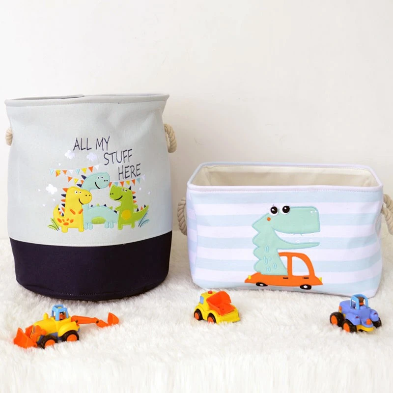 Кош за Играчки, Дрехи, Пране, Сгъваем, с Удобни Дръжки, за Детска стая, Спалня, Дневна - DINO
