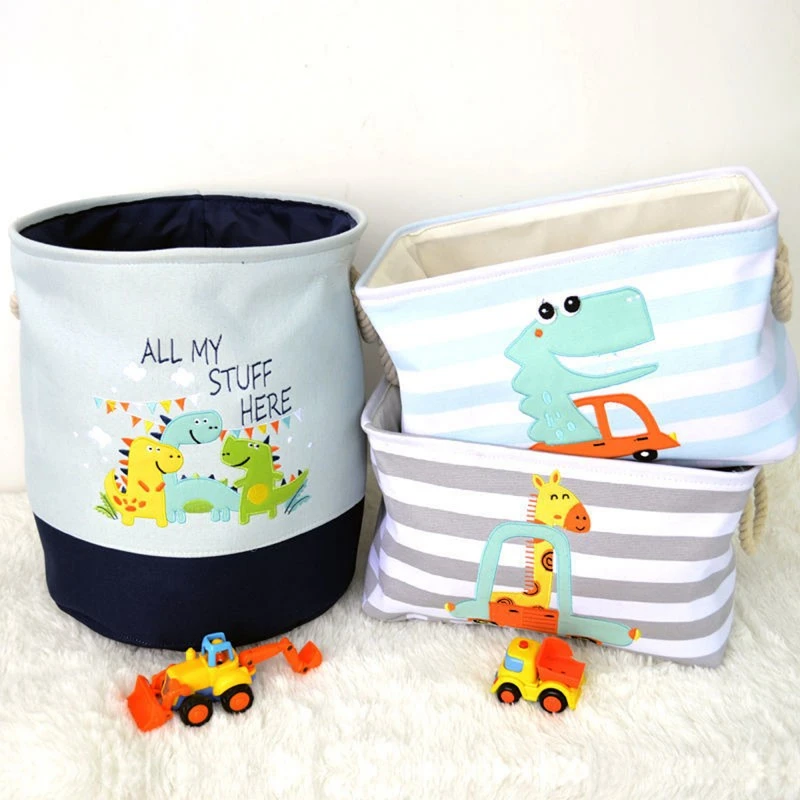 Кош за Играчки, Дрехи, Пране, Сгъваем, с Удобни Дръжки, за Детска стая, Спалня, Дневна - DINO