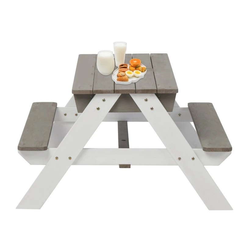 Детска Градинска Маса 3 в 1 GINGER HOME, Подвижен Плот за Активни Игри на Открито, Чадър с Регулируема Височина, anti-UV