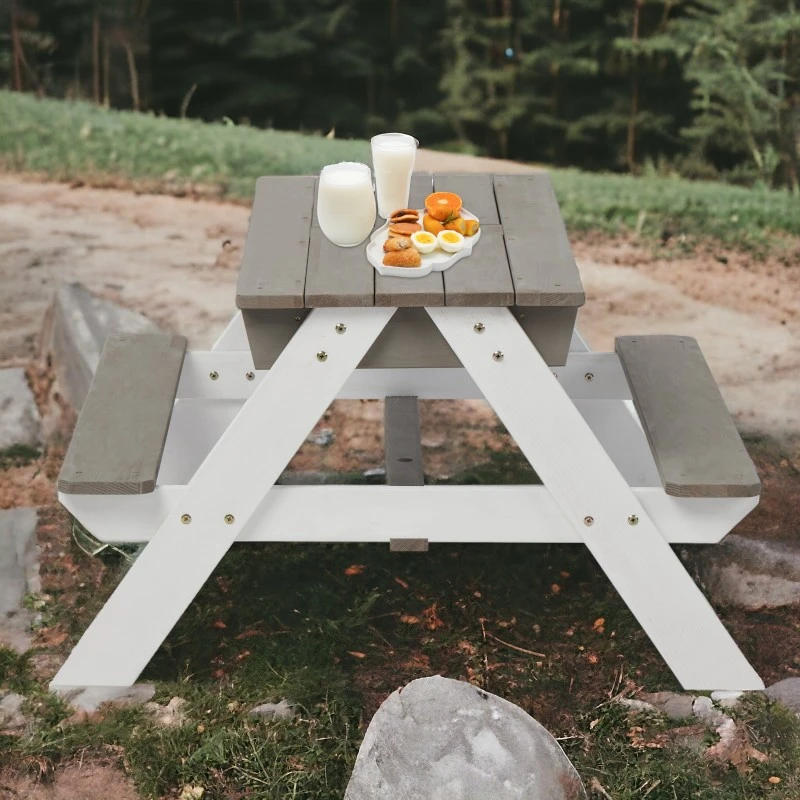 Детска Градинска Маса 3 в 1 GINGER HOME, Подвижен Плот за Активни Игри на Открито, Чадър с Регулируема Височина, anti-UV