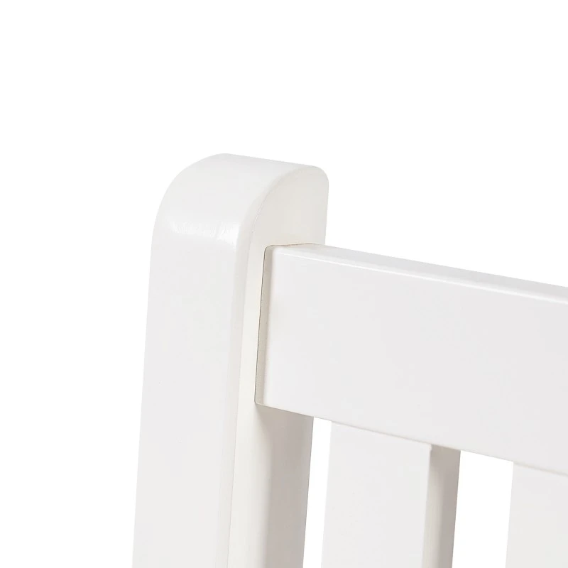 Детска Дървена Маса с 2 Столчета, Комплект за Учене, Рисуване, Игра, Хранене, за Детска Стая, Бяло