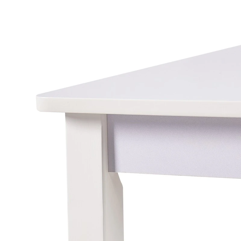 Детска Дървена Маса с 2 Столчета, Комплект за Учене, Рисуване, Игра, Хранене, за Детска Стая, Бяло