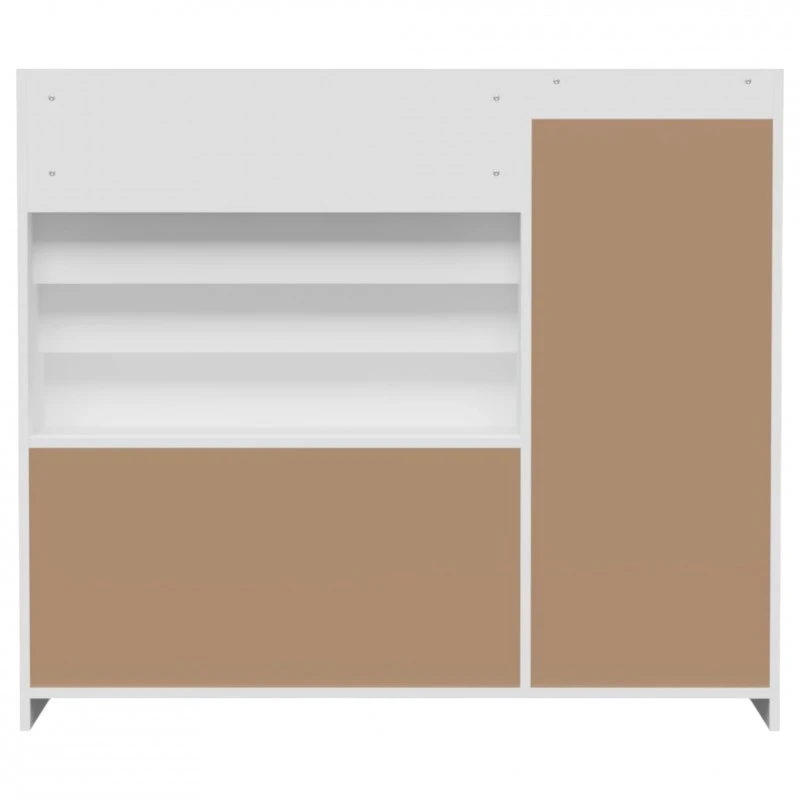 Детски Органайзер GINGER HOME, Етажерка с Рафтове за Играчки и Книги, 3 Текстилни Кутии, Дървен, Бял, 92x30x80 см, Монтесори