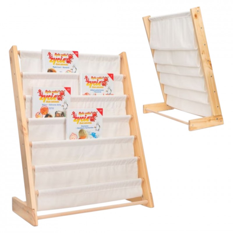 Детска Етажерка за Книги Дърво GINGER HOME, 6 Рафта, Монтесори 64x30x79 см