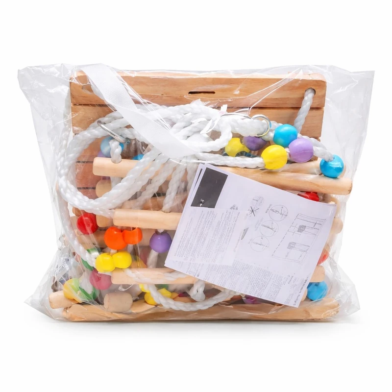 Детска Дървена Люлка GINGER HOME с Колан и Бордове – до 25 кг, 30 × 30 см