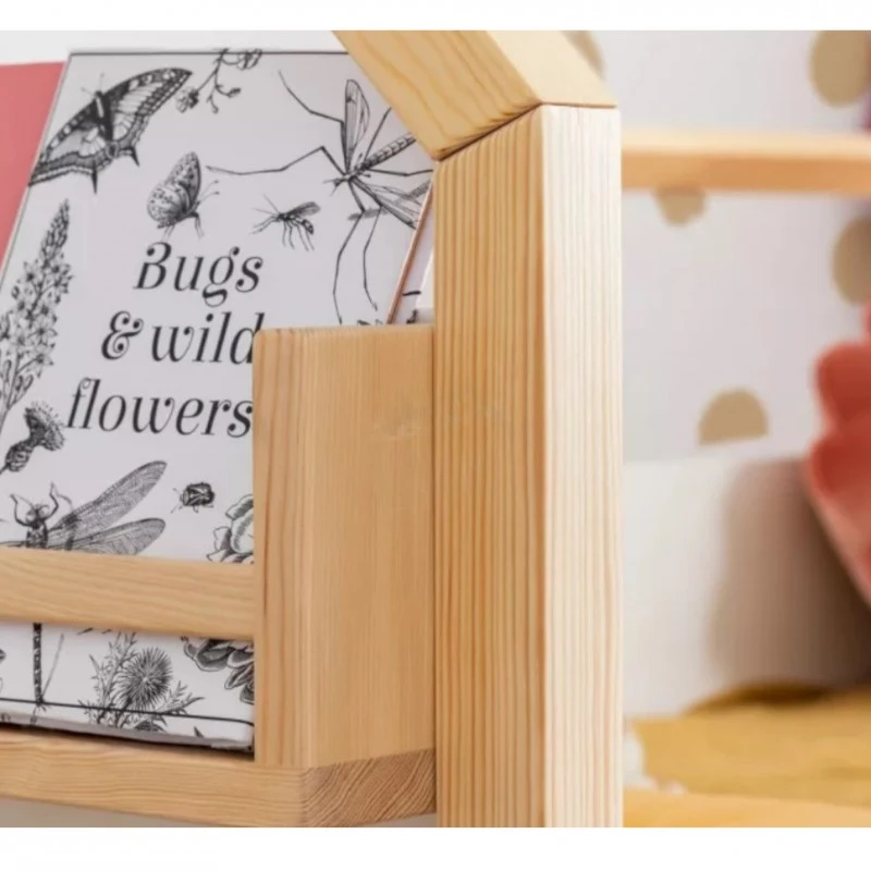 Детско Легло Къщичка GINGER HOME, Монтесори, Двуетажно, Пързалка, Черна Дъска, Подматрачна Рамка 90х200 см