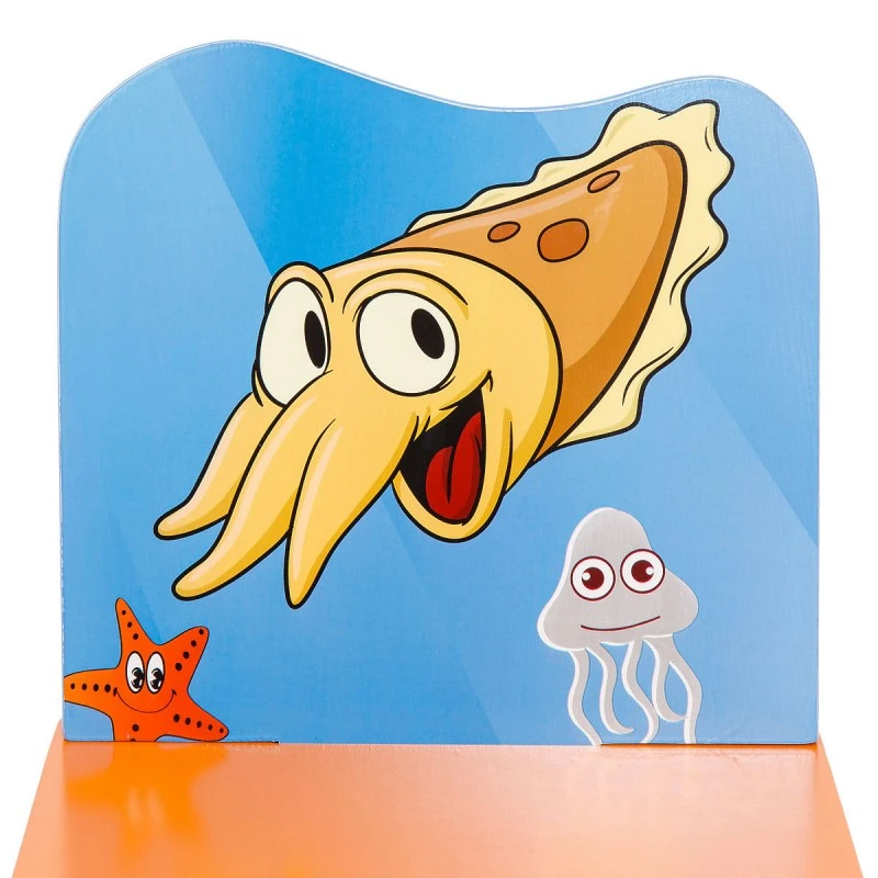 Детска Дървена Маса и Столчета GINGER HOME с Морски Животни - Комплект за Рисуване, Игра, Учене и Хранене