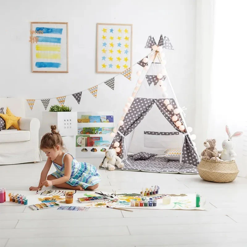 Детска Етажерка от Дърво, Органайзер за Книжки и Играчки, Секция за Съхранение Облак - WHITE