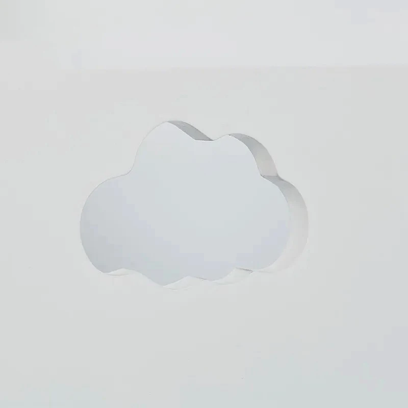 Детска Етажерка от Дърво, Органайзер за Книжки и Играчки, Секция за Съхранение Облак - WHITE