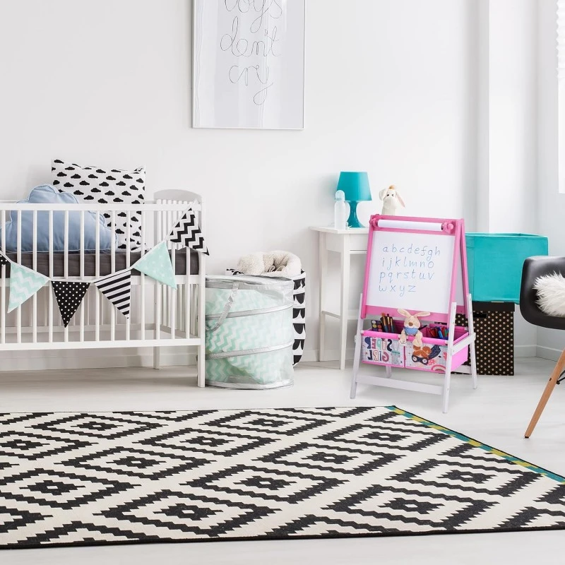 Детски Статив за Рисуване GINGER HOME 3 в 1 - Черна Дъска, Бяла Дъска, Хартиена Ролка SUPER GIRL