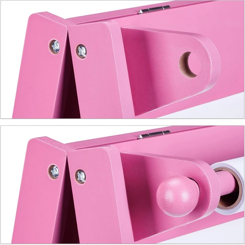 Детски Статив за Рисуване GINGER HOME 3 в 1 - Черна Дъска, Бяла Дъска, Хартиена Ролка SUPER GIRL