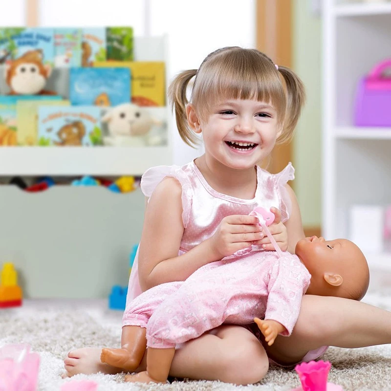 Детски Дървен Органайзер с Етажерка за Книжки и Ракла на Колелца за Съхранение на Играчки  - WHITE/GREYНов продукт