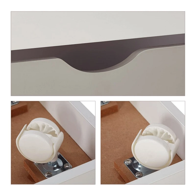 Детски Дървен Органайзер с Етажерка за Книжки и Ракла на Колелца за Съхранение на Играчки  - WHITE/GREYНов продукт