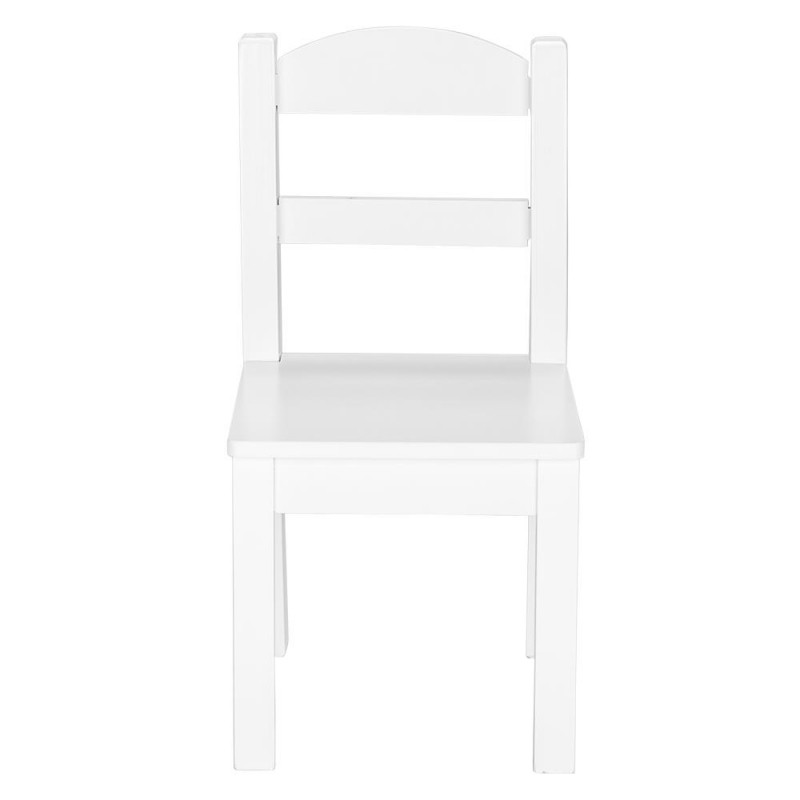 Детска Маса с 4 Столчета GINGER HOME, Дървен Комплект за Игра и Учение, Бял, 66x56x48 см