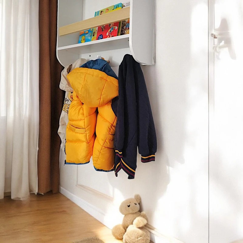 Детска Етажерка GINGER HOME, Дървен Органайзер за Книжки и Играчки, Бял Цвят, за Уютната Детска Стая