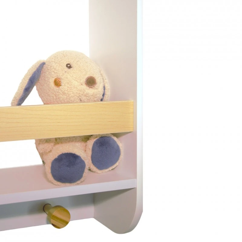 Детска Етажерка GINGER HOME, Дървен Органайзер за Книжки и Играчки, Бял Цвят, за Уютната Детска Стая
