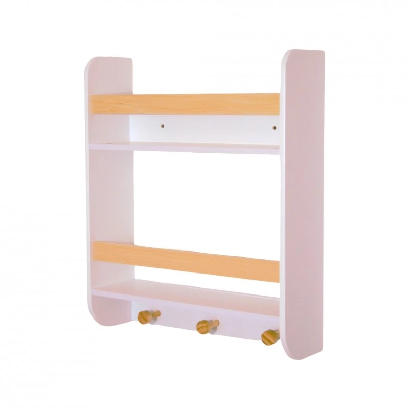 Детска Етажерка GINGER HOME, Дървен Органайзер за Книжки и Играчки, Бял Цвят, за Уютната Детска Стая