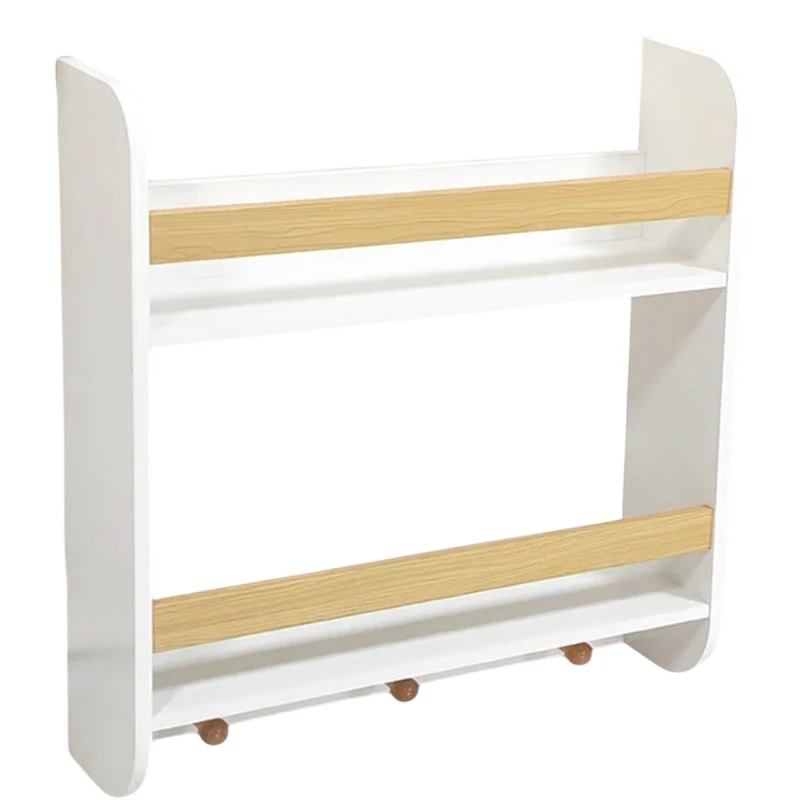 Детска Етажерка GINGER HOME, Дървен Органайзер за Книжки и Играчки, Бял Цвят, за Уютната Детска Стая