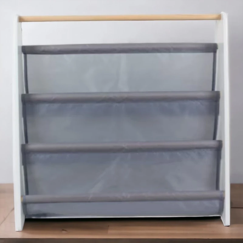 Преносима Детска Етажерка за Книги GINGER HOME, Обзавеждане за Детска Стая, Бяло, Сиво