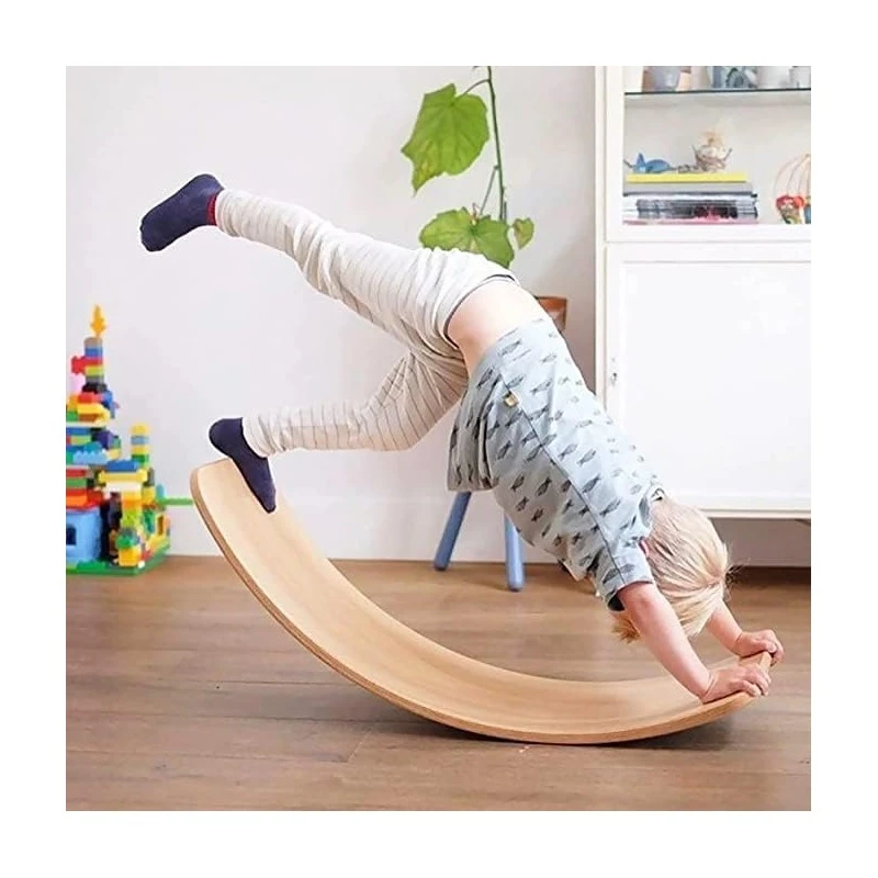 Дървена Дъска за Баланс Ginger Home – Безопасна Играчка за Деца, 82x30x15 см