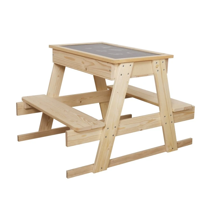 Детска Градинска Маса за Пикник с Черна Дъска и Място за Съхранение Ginger Home