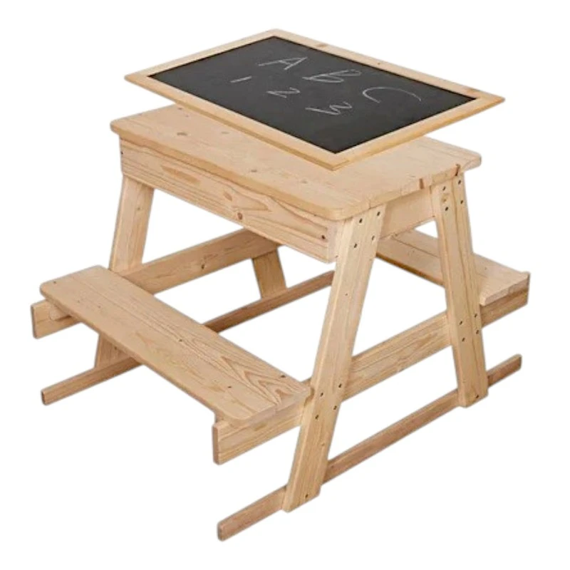Детска Градинска Маса за Пикник с Черна Дъска и Място за Съхранение Ginger Home