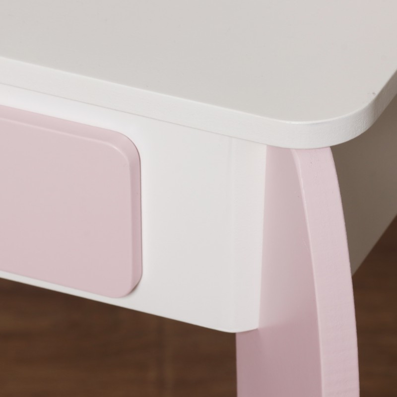 Детска Дървена Тоалетка с Огледало и Светлини GINGER HOME Розова