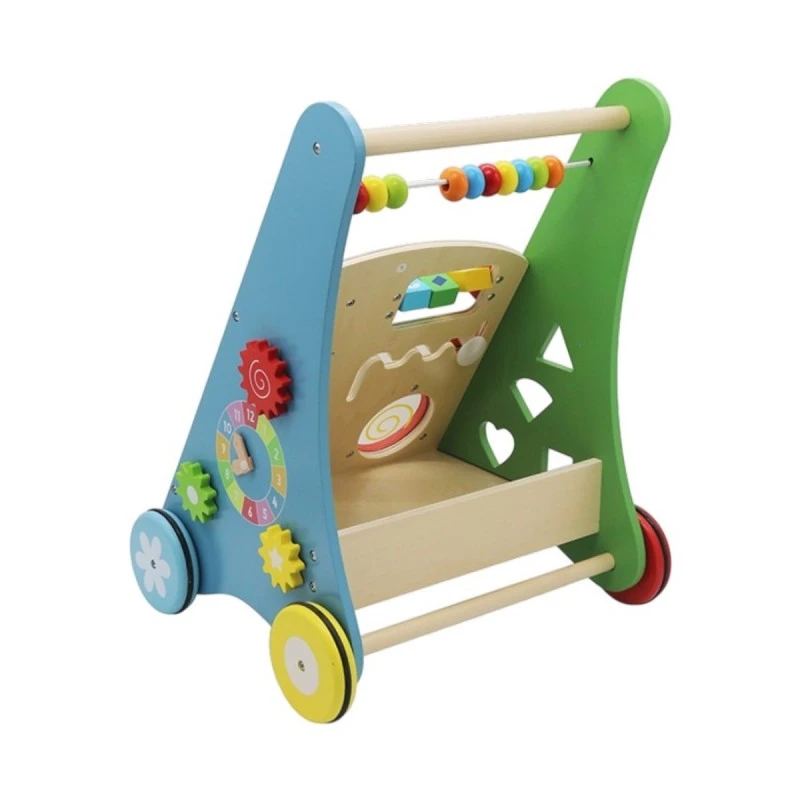 Детска Дървена Проходилка GINGER HOME с Активности, Ксилофон и Сортер, 35.1x31.3x46 см