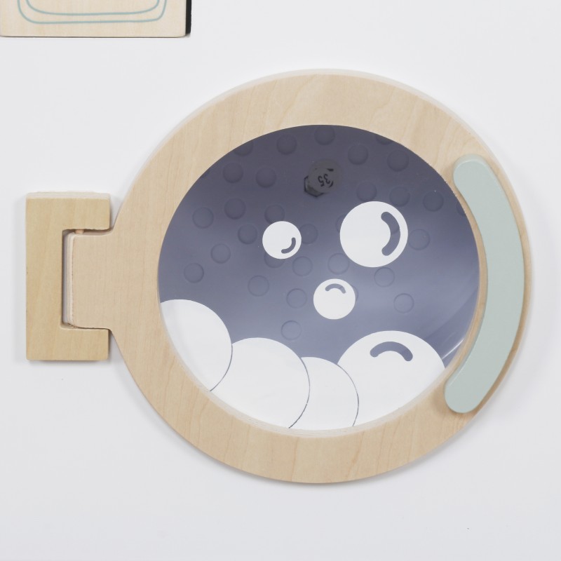 Детска Дървена Пералня 3 в 1 с Мивка с Течаща Вода и Сушилня GINGER HOME, 86×32×90 см