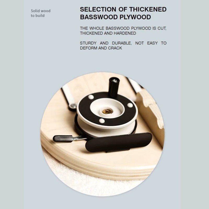 Дървен Бизи Борд Мече GINGER HOME, Монтесори Дъска за Фина Моторика, 30x39 см