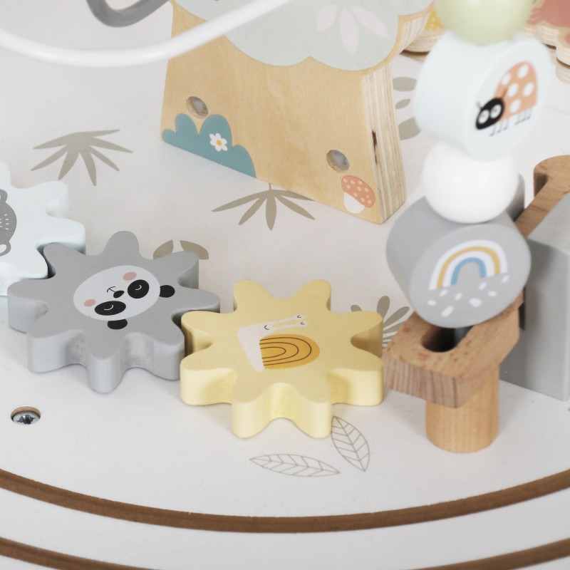 Детска Дървена Образователна Маса с Лабиринт и Мъниста GINGER HOME, 40x40x54 см