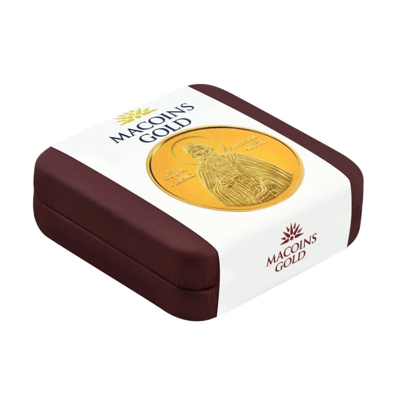 Златен медал Свети Йоан Рилски Чудотворец Macoins Gold