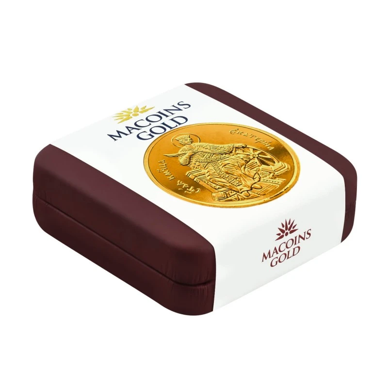 Златен медальон Света Екатерина Macoins Gold